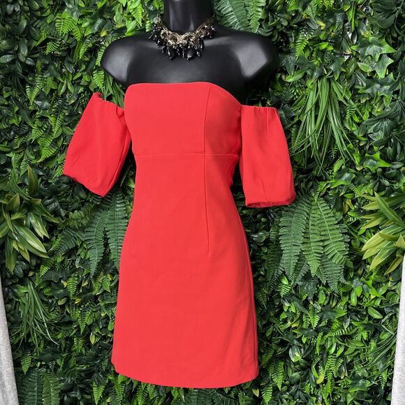 Marciano Dresses & Skirts - MARCIANO Dress Women XS Red Cold Shoulder Strapless Sheath 2116